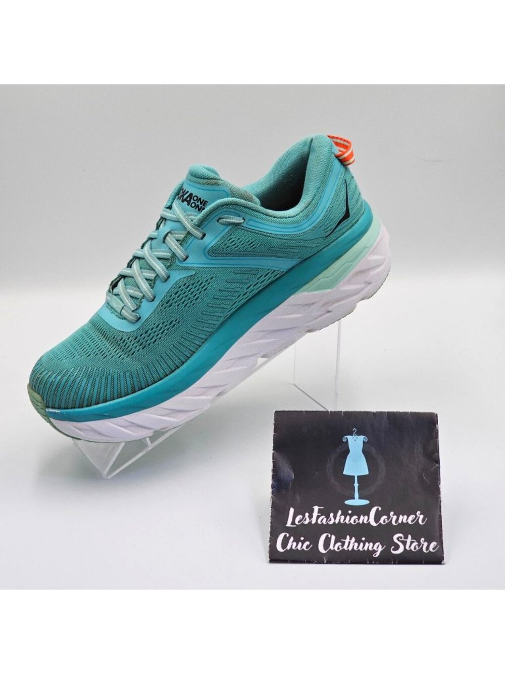 Hoka One One Bondi 7 Women's Green/White Mesh Athletic Running Shoes Sz 9.5 2654 - Picture 16 of 16